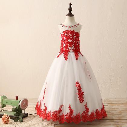 Lace Applique Princess Gowns Baby Girl Birthday..