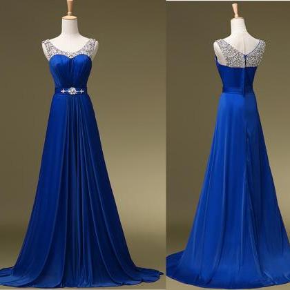 A Line Beading Formal Sexy Long Evening Dress Prom..