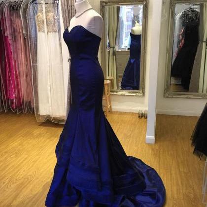 Royal Blue Sweetheart Mermaid Prom Dress Evening..