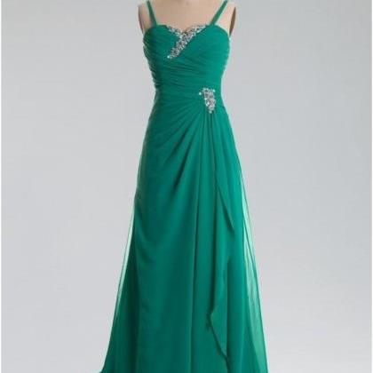 Long Chiffon Prom Dresses Crystals Women Party..