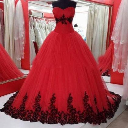 Red & Black Quinceanera Dresses For 15..
