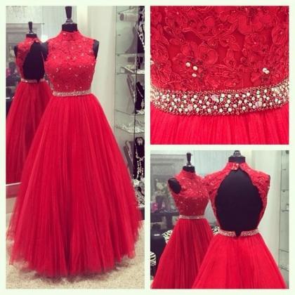 Red Prom Dresses Discount Prom Dresses Tulle Prom..
