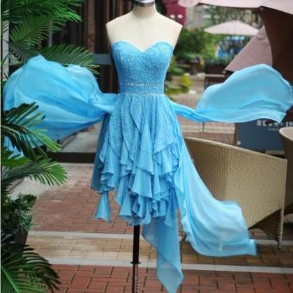Chiffon Crystals Homecoming Dresses Sweetheart..