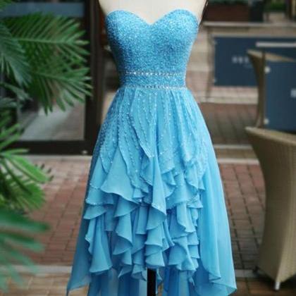 Chiffon Crystals Homecoming Dresses Sweetheart..