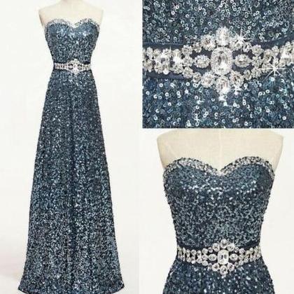 Charming Prom Dress Sequin Prom Dress Sweetheart..