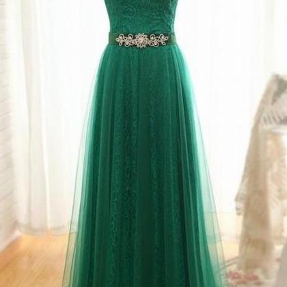 Charming Prom Dress Tulle Prom Dress Appliques..