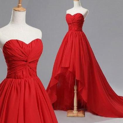 Red Prom Dress Fashion Prom Dress High/low Prom..