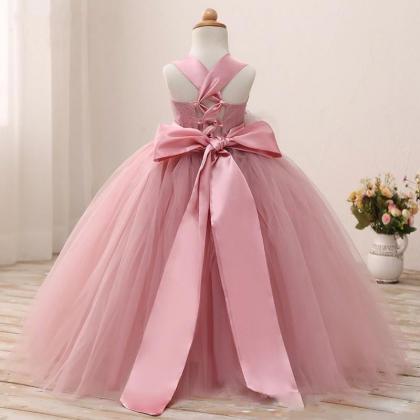 Pink Ball Gown Princess Gown Flower Girl Dresses..