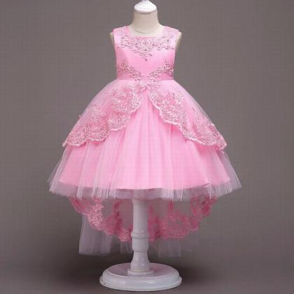 Kids Gown Princess Lace Flower Girls Dress Ball..
