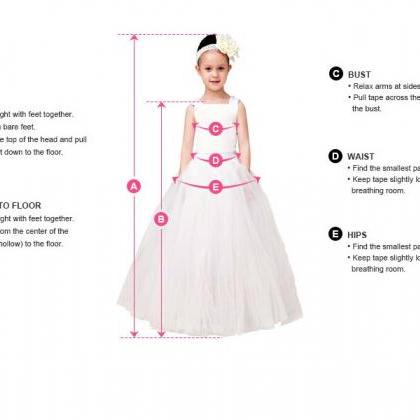 Princess Lace Flower Girls Dress Pink Ball Gown..