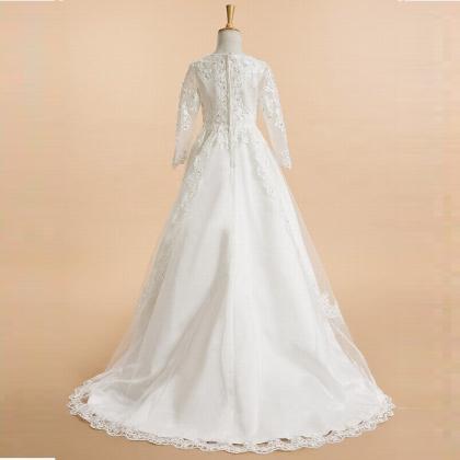 A-Line Sweep-Brush Train Tulle Formal Dress CS0660 main image 0