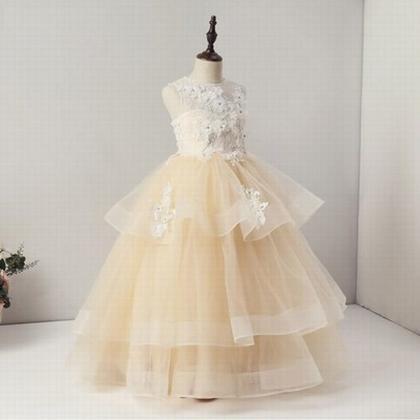 Puffy Tulle 3d Flowers Ruffle Lace Flower Girls..