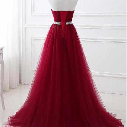 Red Alluring Tulle Sweetheart Neckline..