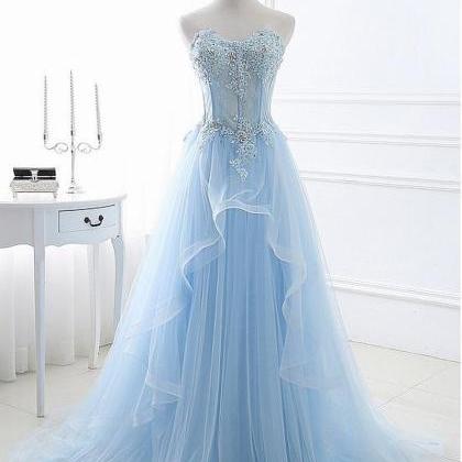 Eye-catching Tulle Sweetheart Neckline A-line Prom..