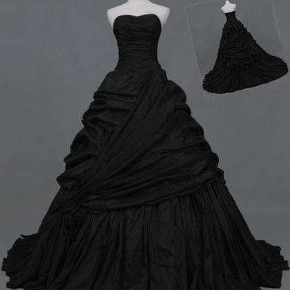 Gothic Black Prom Quinceanera Ball Gown Wedding..