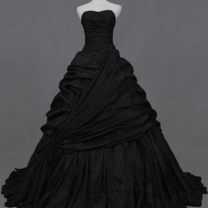 Gothic Black Prom Quinceanera Ball Gown Wedding..