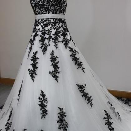 Long Formal Applique Prom Evening Gown White And..
