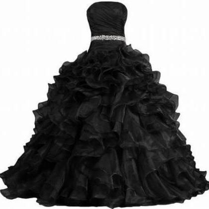 Baby Black Formal Prom Quinceanera Dress Party..