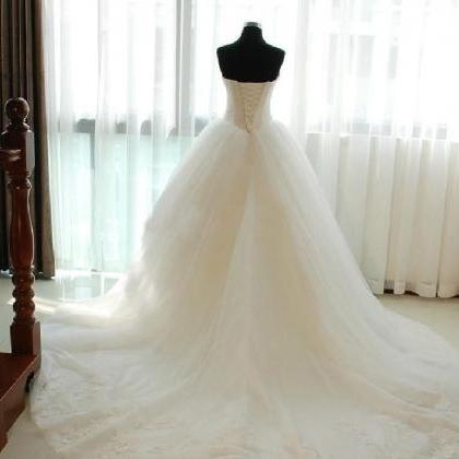 Whiteivory Lace Wedding Dress Bridal Gown Ball..
