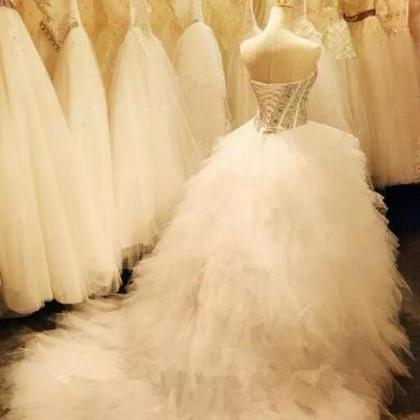 Luxury Sparkly Crystals Wedding Dresses Sweetheart..