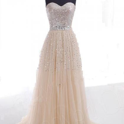 Sweetheart Sequin Long Evening Dress Prom Dress..