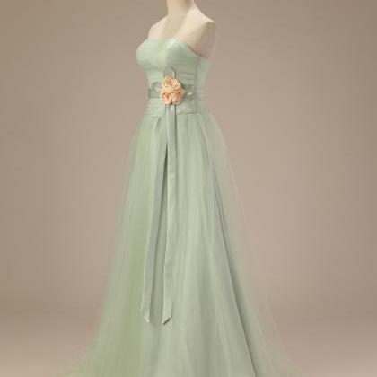 Bridesmaid Dress Light Green Long Evening Dress..