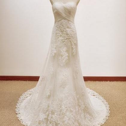 Strapless Sweetheart Ruched Empire A-line Wedding..