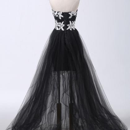 Hi-lo Bridesmaid Dress Sweetheart Lace Applique..