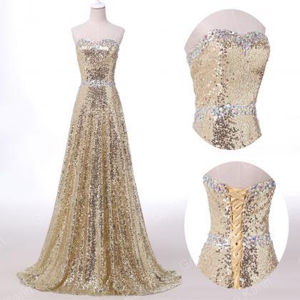Bridesmaid Dress Sweetheart Sequin Crystal Beading..