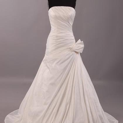 Bridal Dress Wedding Gown Satin Ruffle Evening..