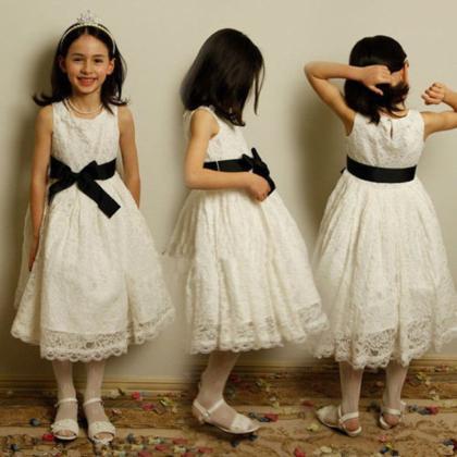 Formal Tea Length Flower Girl Dresses Lace Kids..