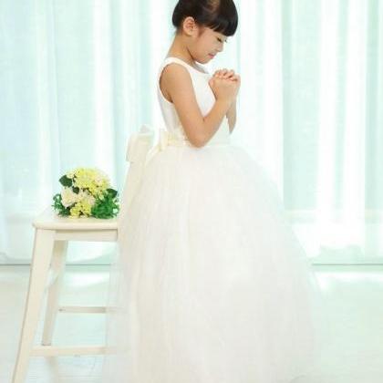 Long Flower Girl Dresses Children Birthday Dress..