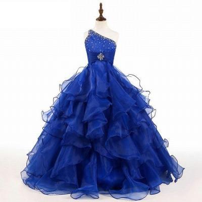 Real Photo Lovely Blue Flower Girl Dresses for Weddings 2018 Kids Evening Dress Holy Communion Dresses For Girls Pageant Gowns