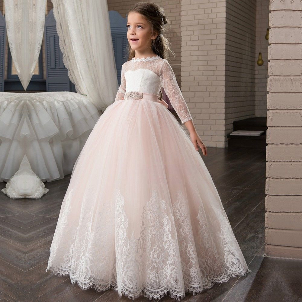 Flower Girl Dress Formal Wedding Pageant Princess Prom Birthday Party Dress Gown