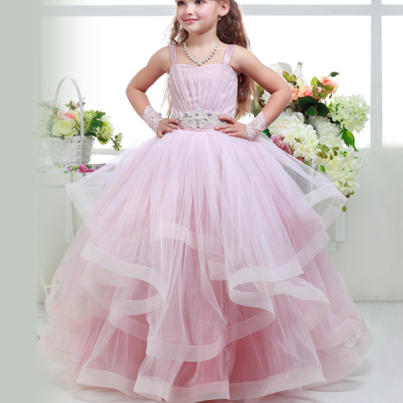 girls pink ball gown
