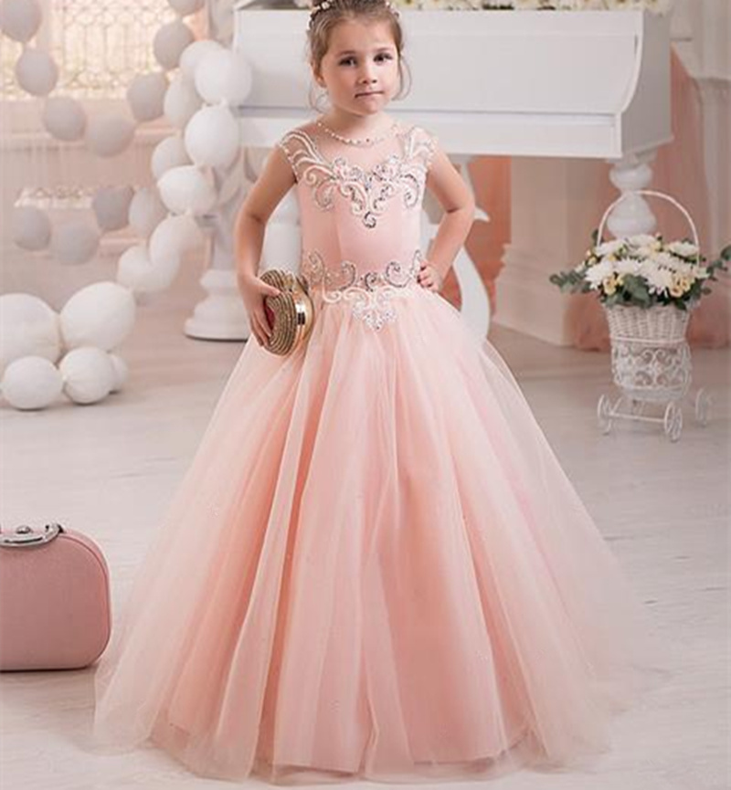 Girls Wedding Dress Kids Lace Apron Pendulum Dress Children Dress Girl ...