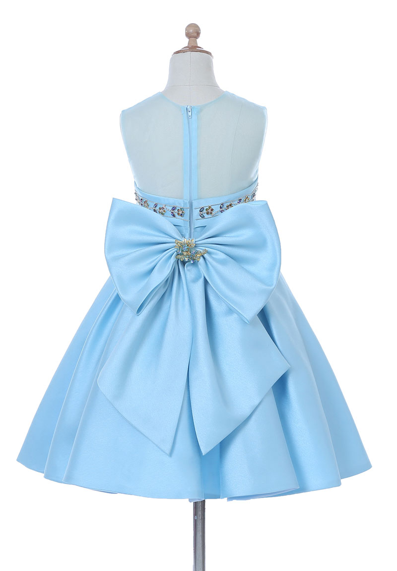 Sky Blue Baby Girl Birthday Wedding Party Formal Flower Girls Dress