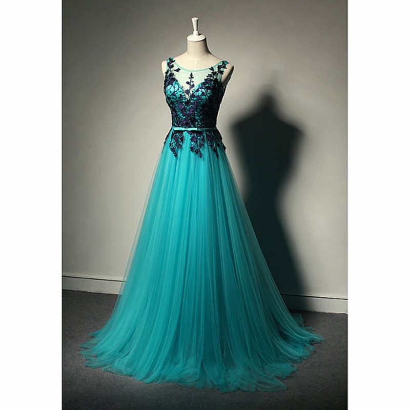 Fashion Prom Dresses Blue Prom Dress Tulle Formal Gown Lace Prom Dresses Black Evening Gowns Tulle Formal Gown For Teens