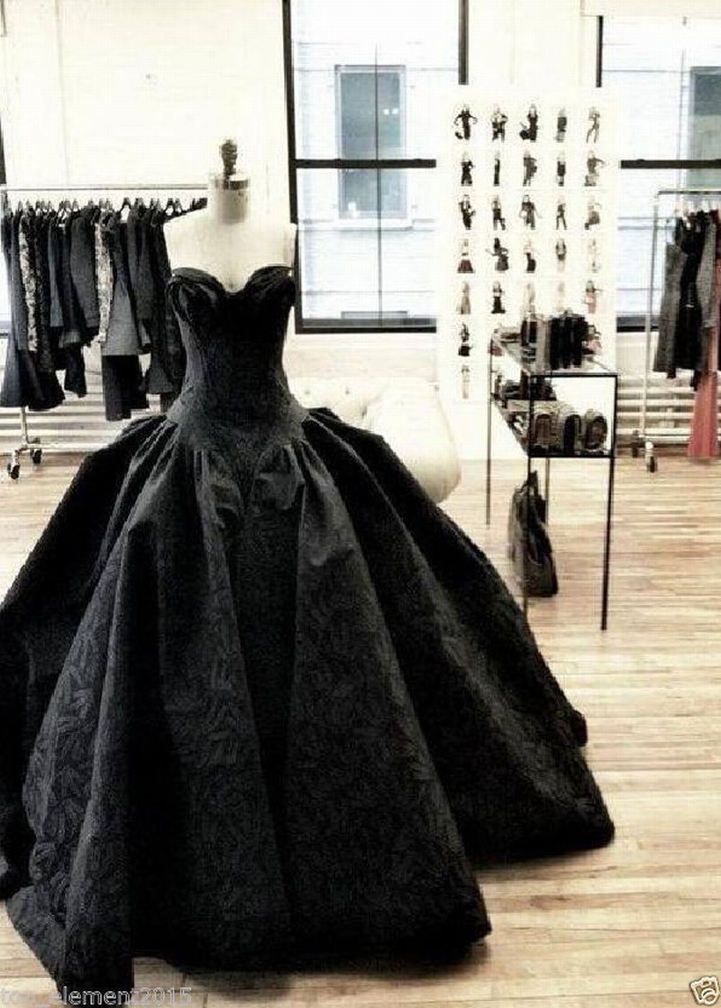 Gothic Black Formal Party Wedding Gowns Quinceanera Ball Dress Prom Dress Custom