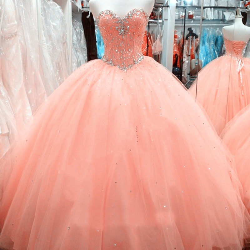 Quinceanera Dresses Beaded Wedding Prom Evening Formal Ball Gown Party Pageant
