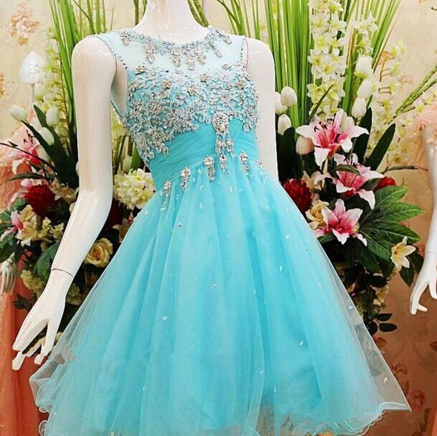 Beaded Mini Cocktail Party Homecoming Bridesmaid Ball Gown Short Prom Dress