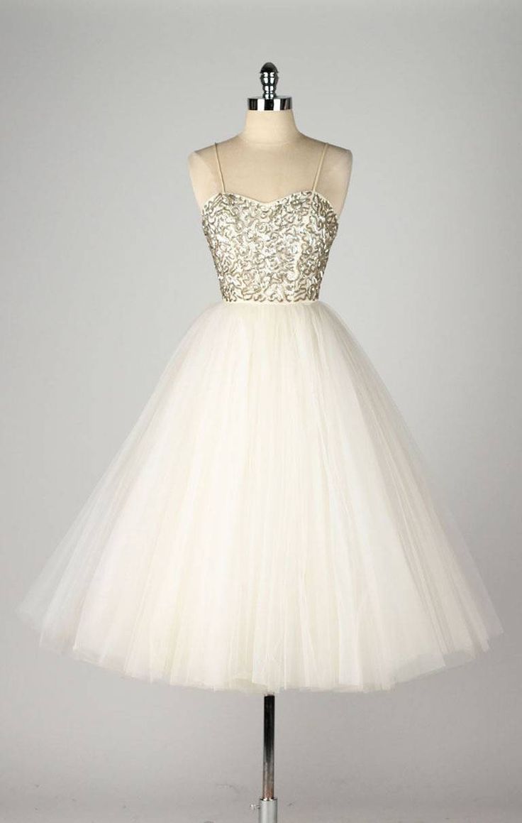 Spaghetti Strap A-line Short Tulle Dress With Sequin Embellishment - Homecoming Dress Prom Dress Formal Dress