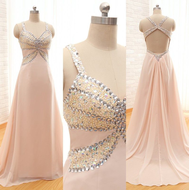 Formal Prom Dress Chiffon Prom Dress A-line Prom Dress Beading Evening Dress