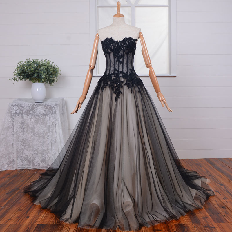 Lace Prom Dress A-Line Prom Dress Tulle Prom Dress Sweetheart Prom Dress Appliques Prom Dress