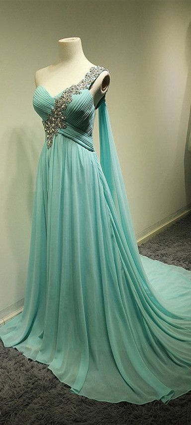 Charming Bridesmaid Dress One Shoulder Bridesmaid Dress Chiffon Bridesmaid A-line Prom Dress With Sequined