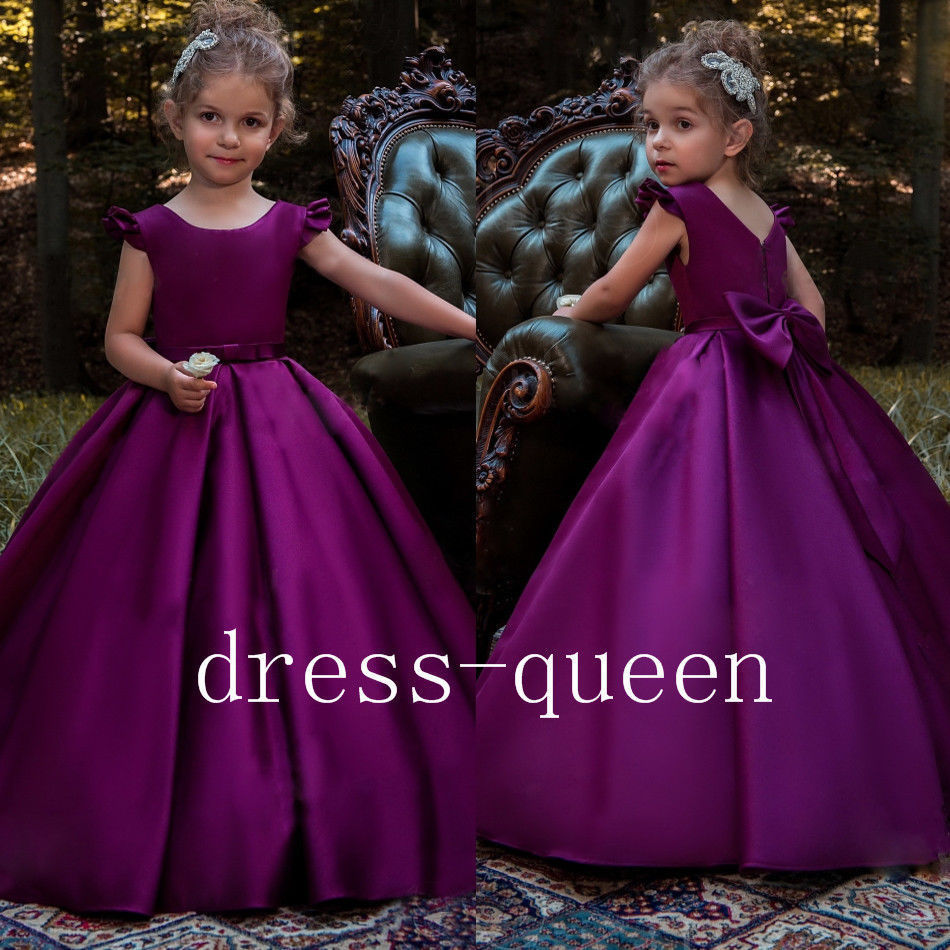 purple gown for flower girl