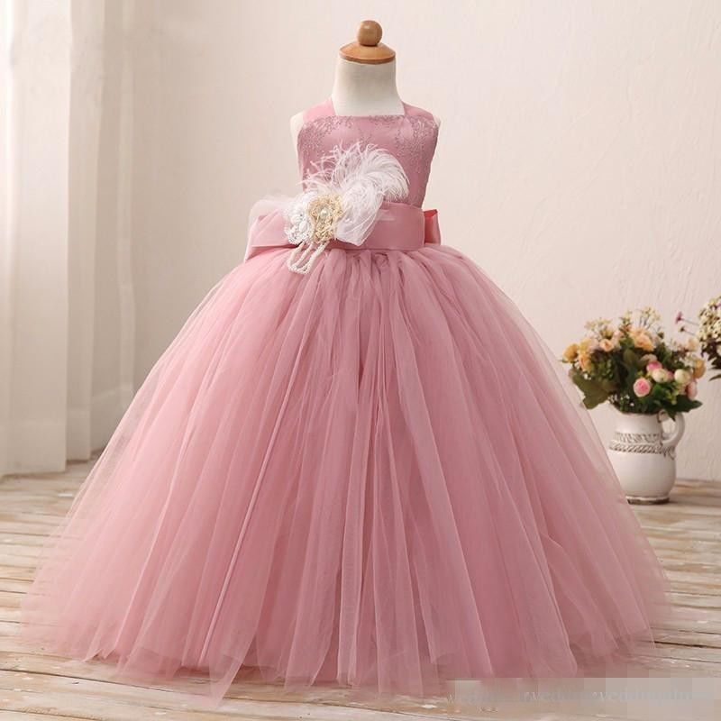 Pink Ball Gown Princess Gown Flower Girl Dresses .flower Girl Dresses.flower Gril Dresses,satin Flower Girl Dresses 481