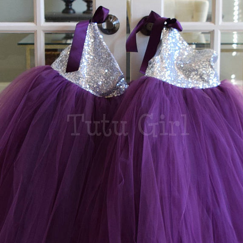 plum flower girl dresses