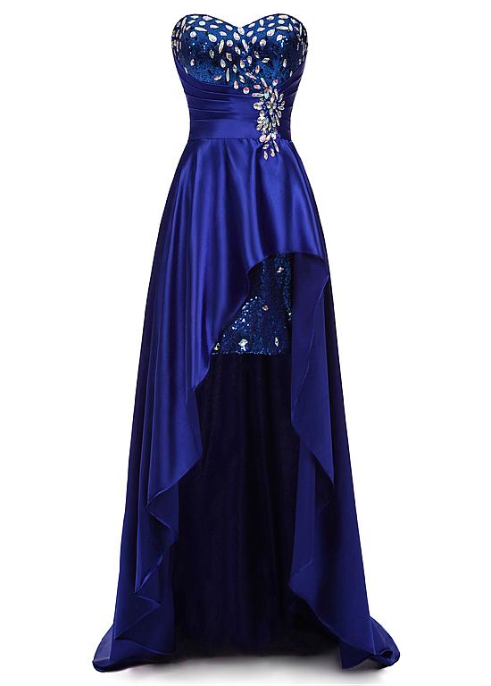 Hi-lo A-line Prom Dresses With Beadings Hi-lo A-line Prom Dresses With Beadings