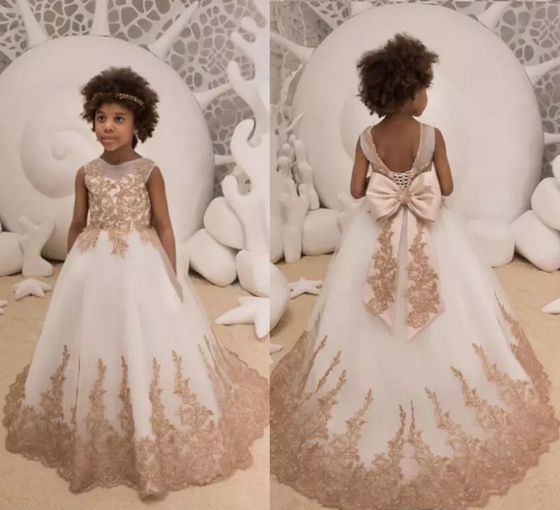 flower girl dresses with big bow in back